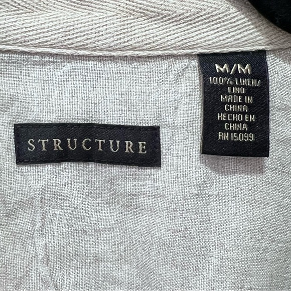 Structure Linen‎ pull over long sleeves shirt M - Picture 2 of 7